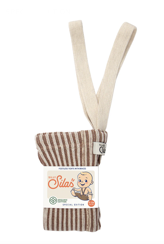 Silly Silas Spezialausgabe Fußlose Strumpfhosen ''Granola x Cream Stripe'', Verschiedene