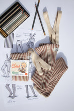 Load image into Gallery viewer, Silly Silas Special Edition Footless Tights &#39;&#39;Granola x Cream Stripe&#39;&#39;, Various
