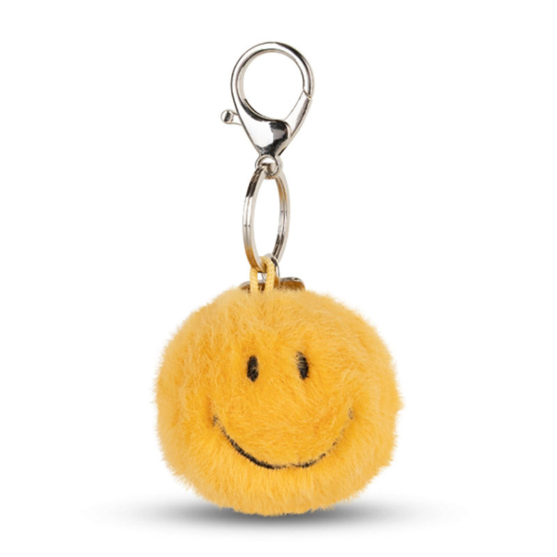 Smiley ECO Fuzzy Keychain, Yellow