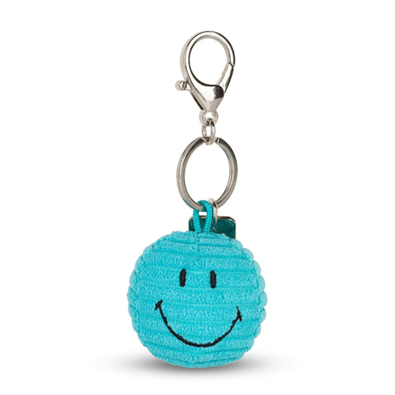 Smiley Keychain ECO Corduroy, Turquoise