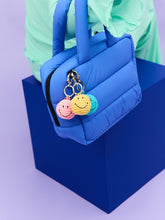 Load image into Gallery viewer, Smiley Keychain ECO Corduroy, Turquoise
