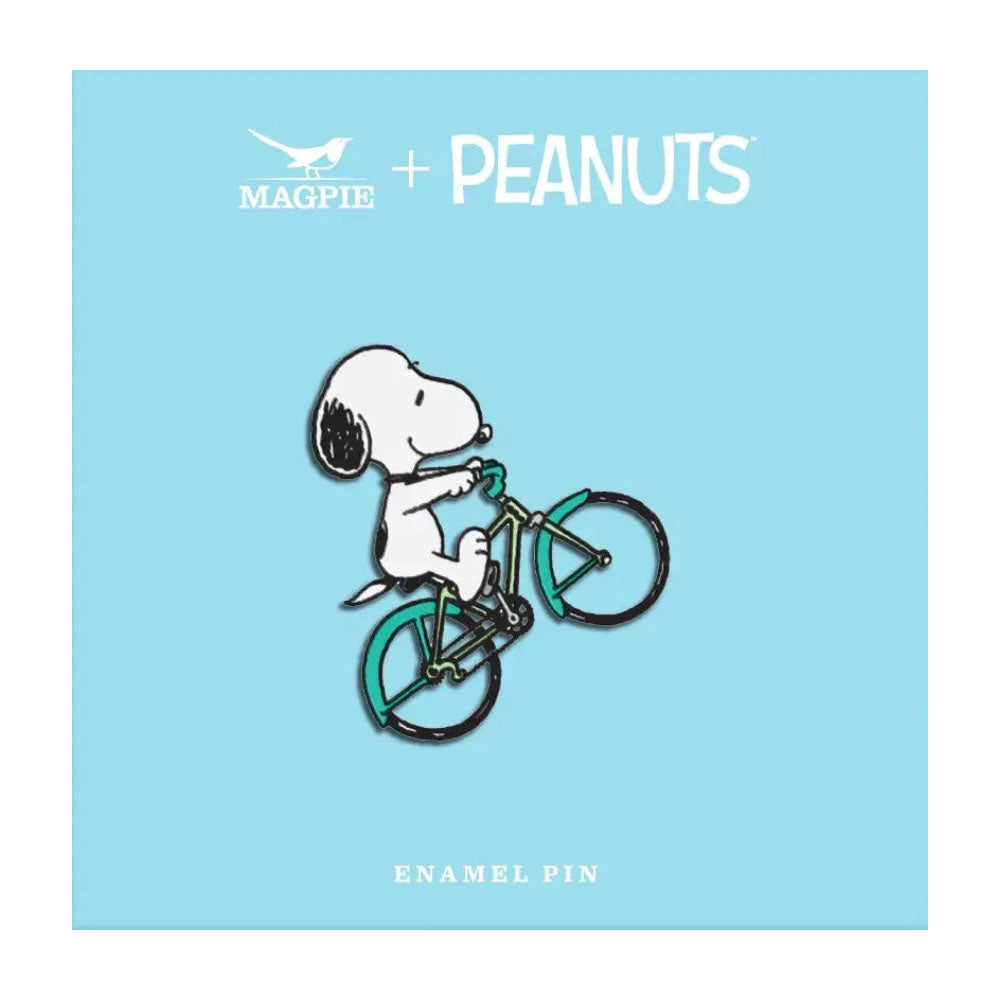 Snoopy Enamel Pin, Bicycle