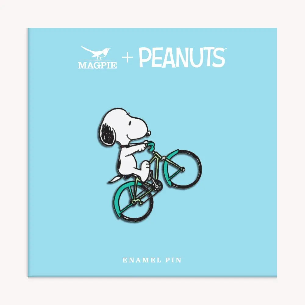 Snoopy Enamel Pin, Bicycle
