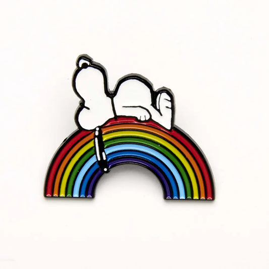 Snoopy Emaille-Anstecker, Regenbogen