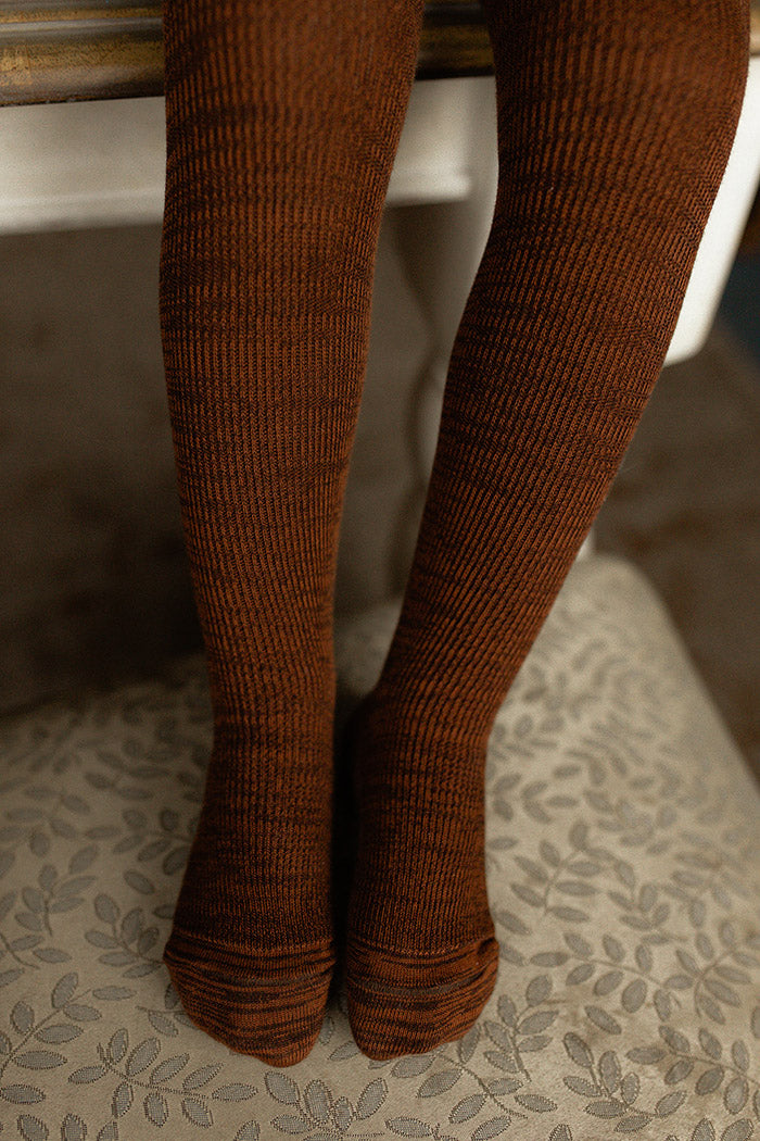 Footed Tights  ''Spicy Chai''