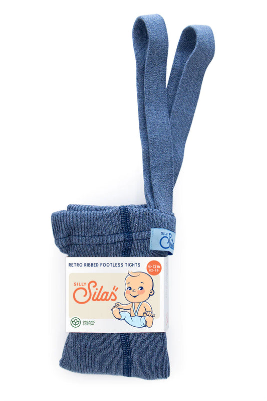 Fußlose Strumpfhosen ''Steel Blue Blend'' 6 - 12 Monate