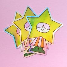 Load image into Gallery viewer, Vinyl Sticker, Holographic Star Friend Sticker
