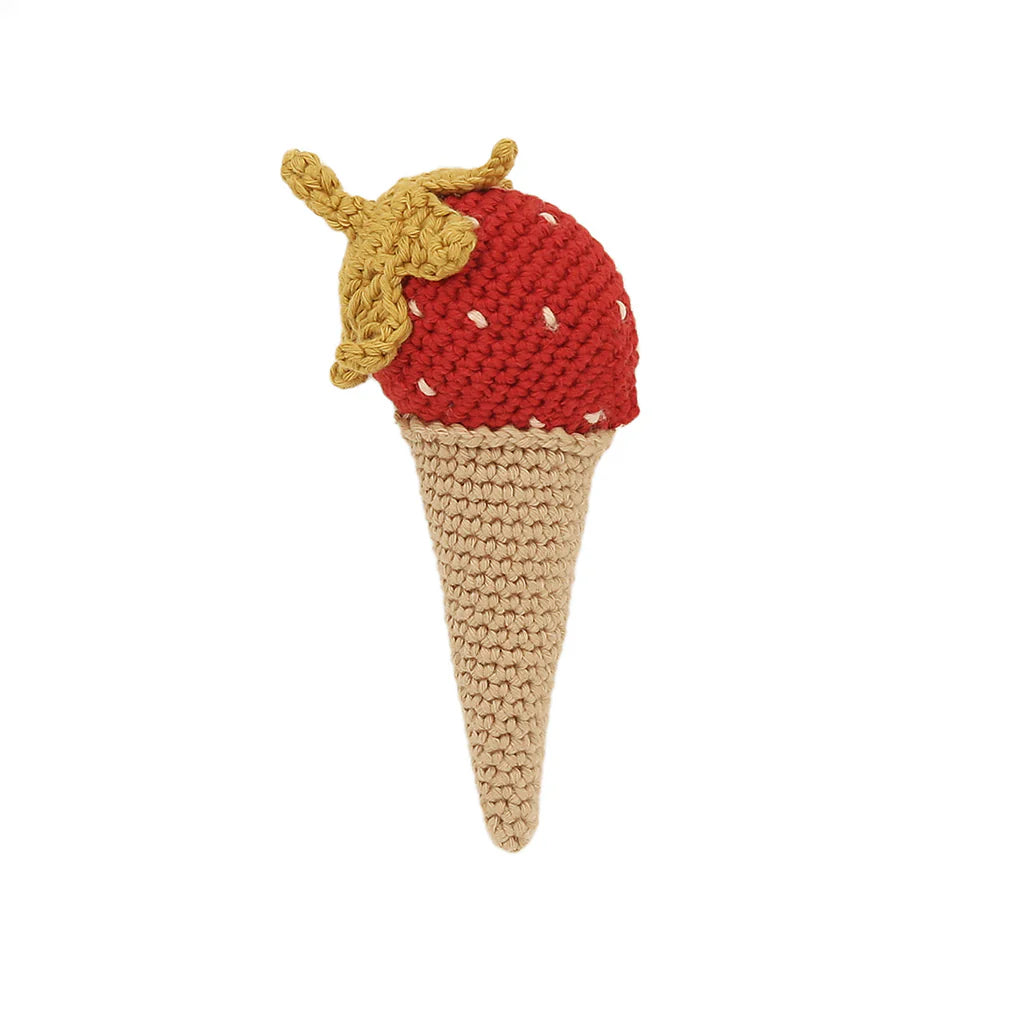 Erdbeer-Eiscreme-Rassel