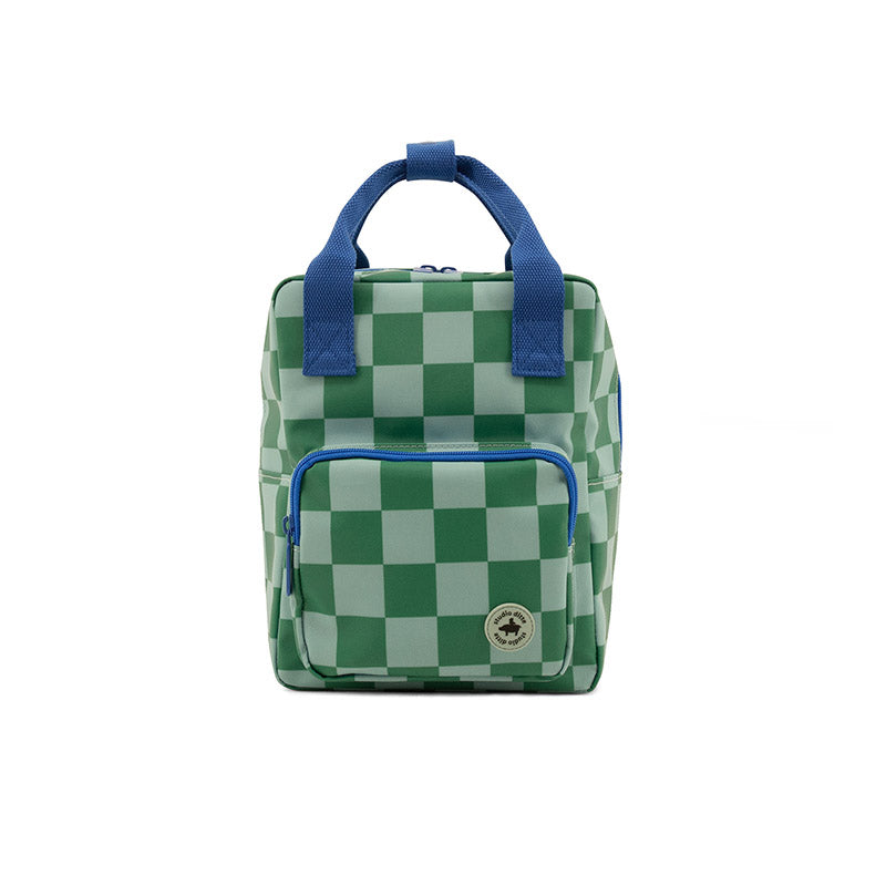 Kleiner Rucksack „Blocks, Grün Blau“ mit Riemen