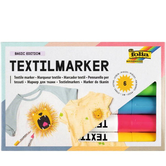 Textile Marker Pens, Set of 6