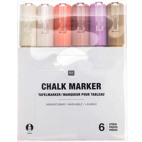 Chalk Marker Set of 6 ''Nature Tones''