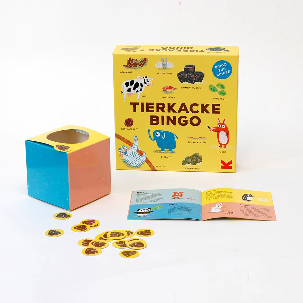 „Tierkacke-Bingo“-Spiel, deutsche Sprache