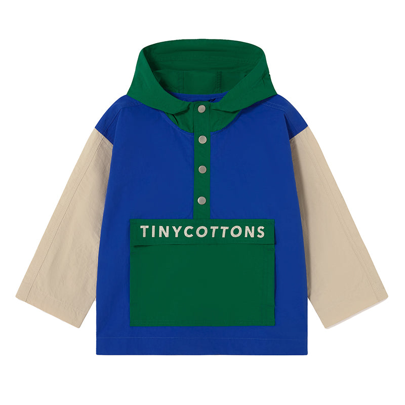 Farbblockjacke, Ultramarin / Dunkelgrün
