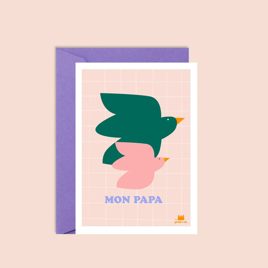 Grußkarte „Mon Papa“.