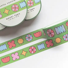 Load image into Gallery viewer, Washi Tape, Green Shapes
