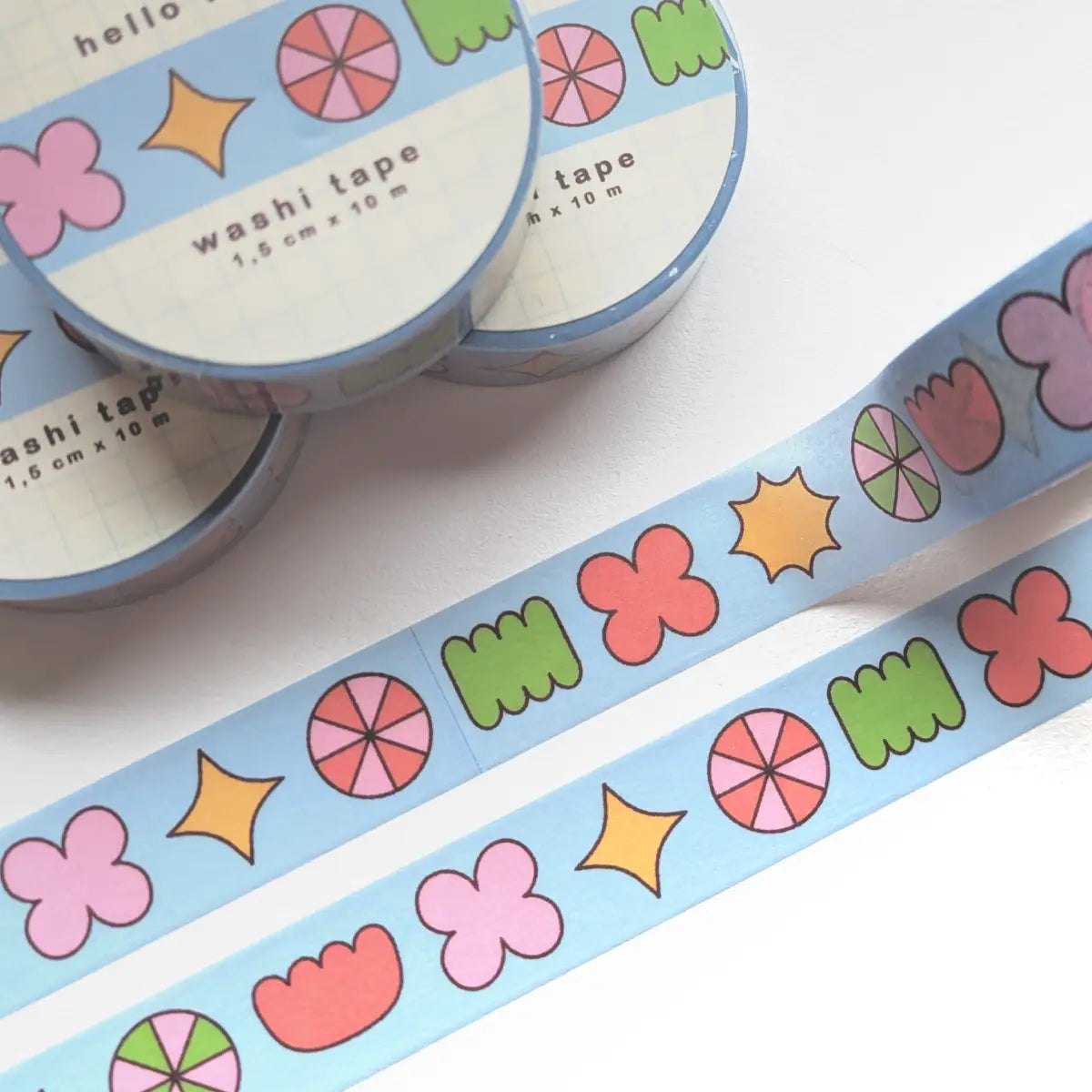 Washi Tape, Blaue Formen