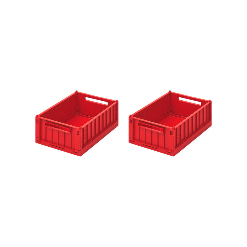 Weston Storage Box, 2 Pack, Small ''Apple Red''