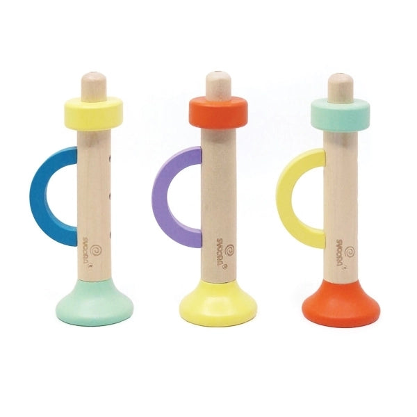 Mini Wooden Trumpet, Various Colours