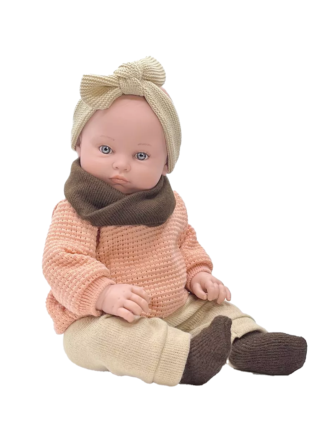 Minikane Bambini Doll ''Yaelle'' 47cm her winter clothes, Pink Knit Sweater