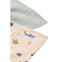Lade das Bild in den Galerie-Viewer, Muslin Cloth 2 Pack, Sailing / Dove Blue Mix
