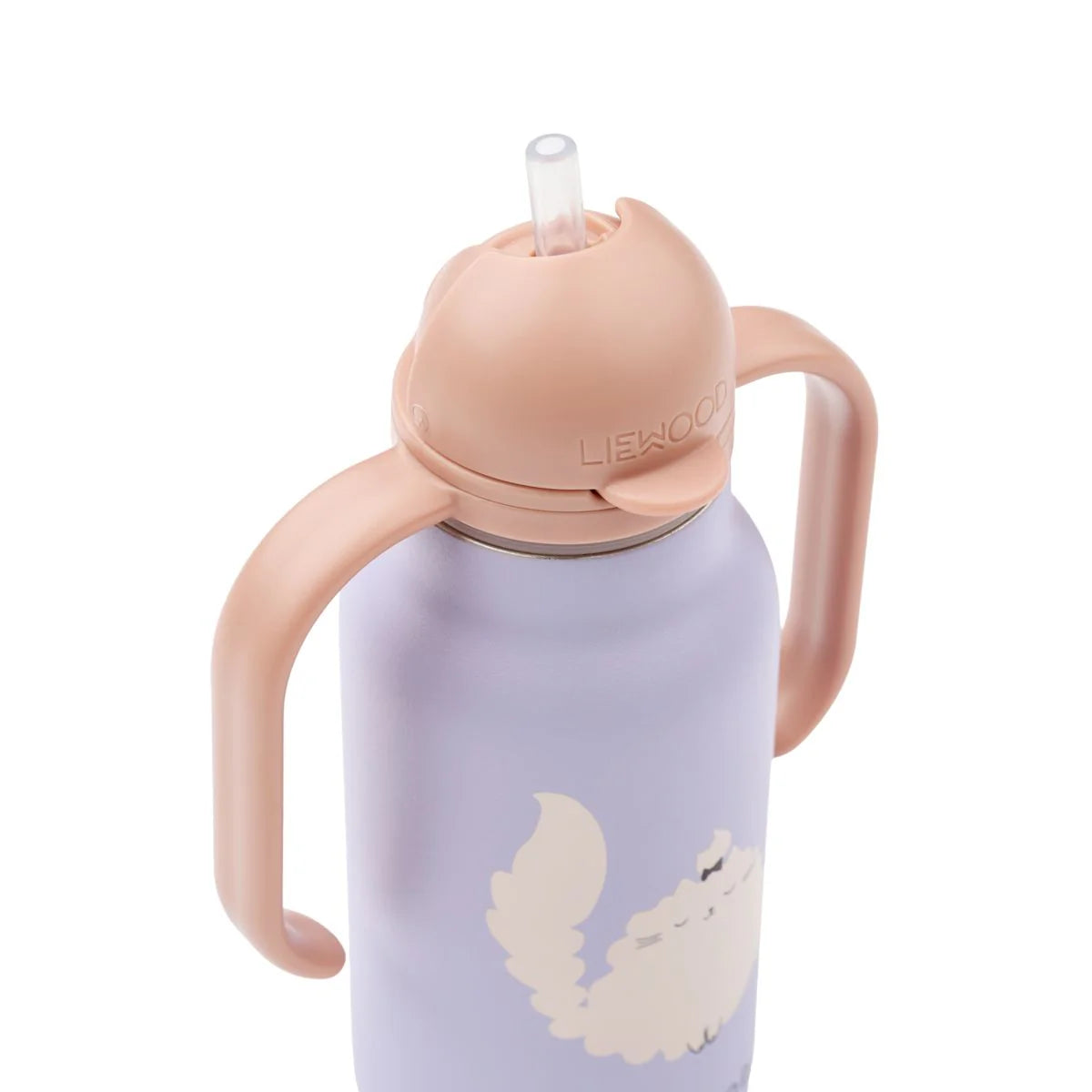 Kimmie Stahl-Wasserflasche 250ml, Katze Flieder