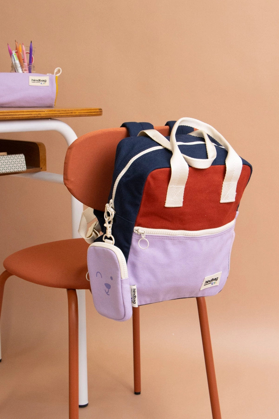 Children's Arthur Backpack, Tricolour Terracotta