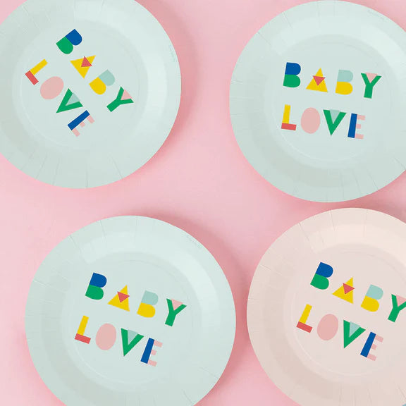 Pappteller ''Baby Love'' Mint