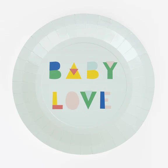 Pappteller ''Baby Love'' Mint