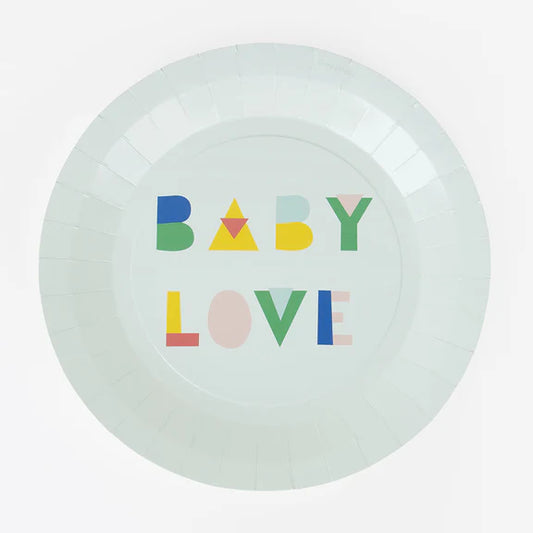 Pappteller ''Baby Love'' Mint