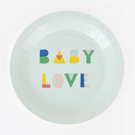 Paper Plates ''Baby Love'' Mint