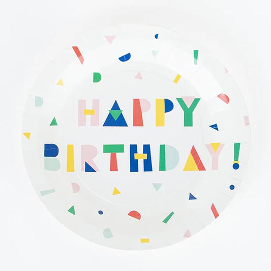 Pappteller „Happy Birthday“