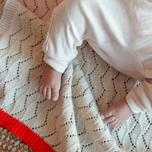 Load image into Gallery viewer, Cotton Knit Baby Blanket &#39;&#39;Pink and Cream&#39;&#39;
