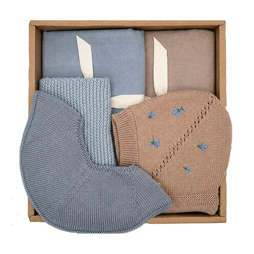 Geschenkbox für Babys, Blau-/Brauntöne
