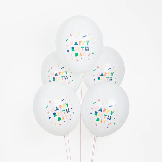 Latexballons, 5er-Set „Happy Birthday“