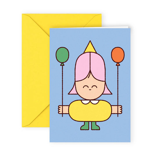 Geburtstagskarte, blaue Luftballons