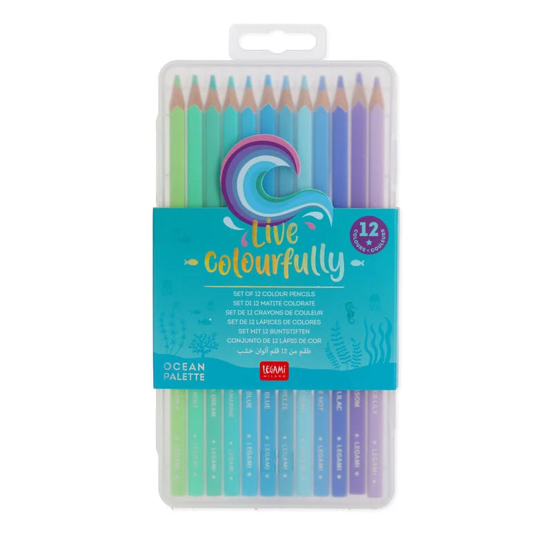 Set of 12 Colouring Pencils ''Live Colourfully - Ocean''