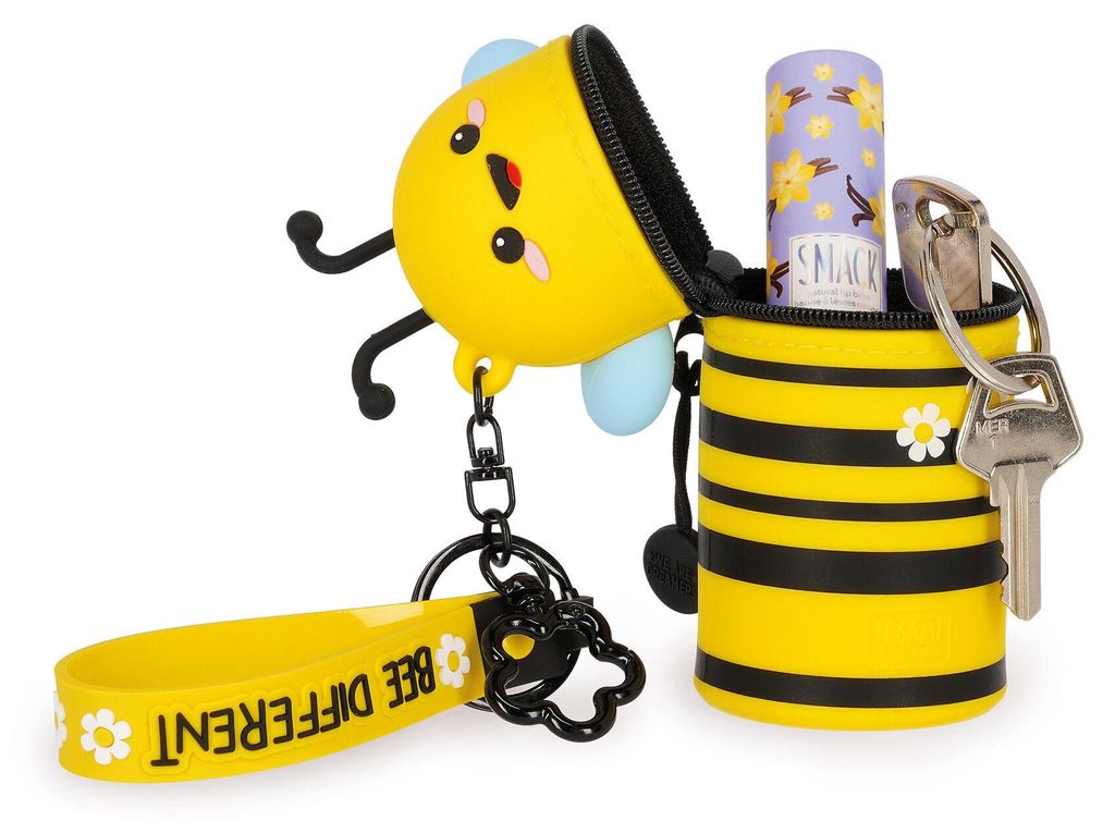 Mini Coin Purse with Keyring, Bee