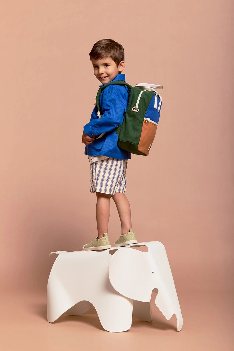 Children's Arthur Backpack, Tricolour Electric Blue