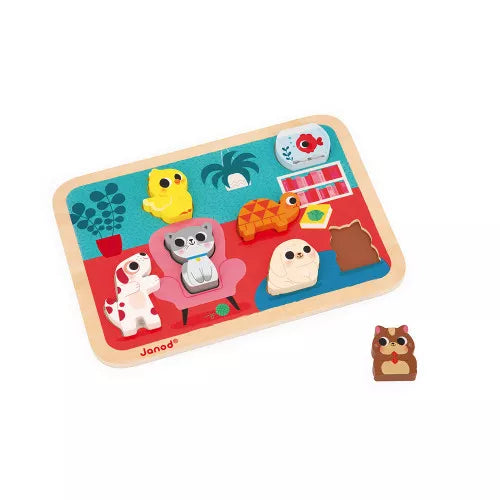 Robustes Holzpuzzle, Haustiere