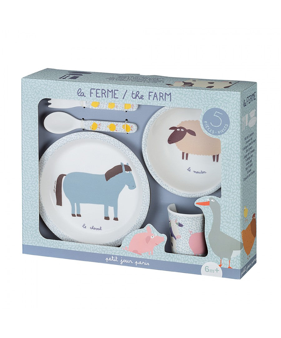 5 Piece Kids Dinnerware Gift Set ''The Farm''