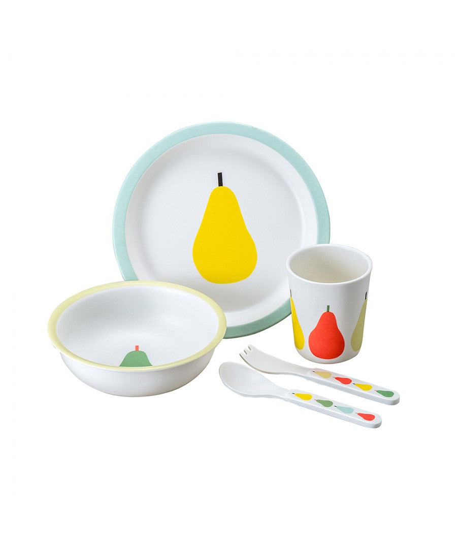 5-teiliges Kindergeschirr-Geschenkset „Birnen“