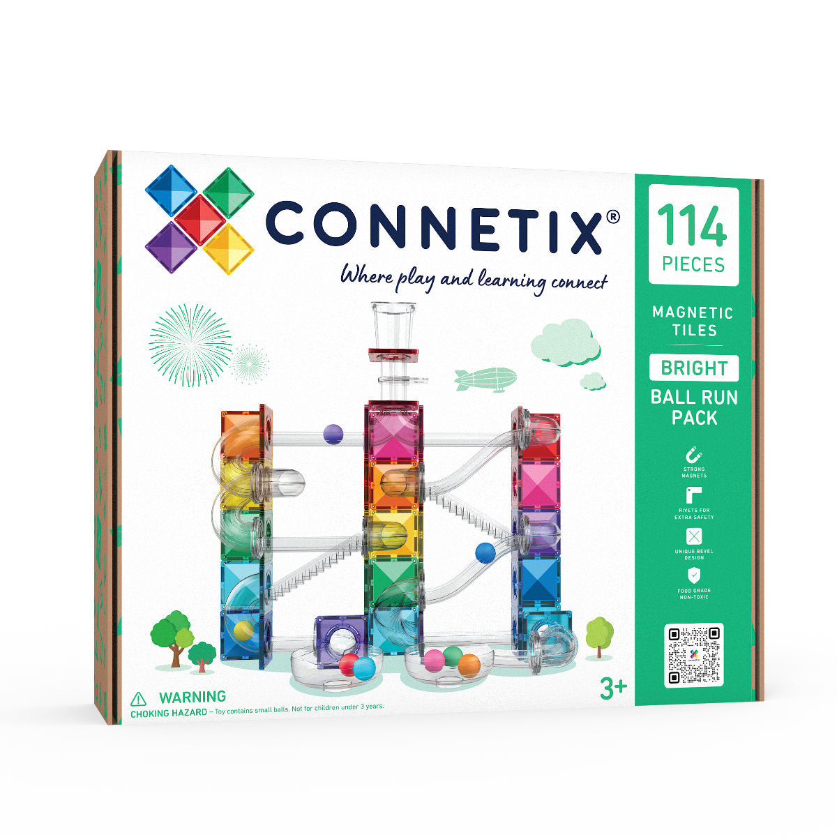 Connetix 114 Piece Bright Ball Run Pack