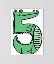 Load image into Gallery viewer, Crocodile &#39;&#39;5th Birthday&#39;&#39; Kids&#39; Birthday Card
