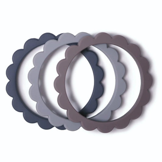 Flower Teether Bracelet ''Steel, Dove Gray, Stone''