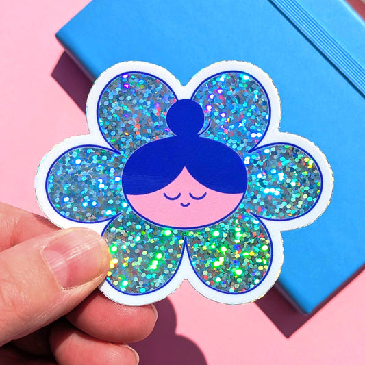 Vinylaufkleber, Glitzerndes Blumenmädchen