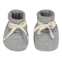 Load image into Gallery viewer, Baby Ribbed Booties &#39;&#39;Grey Melange&#39;&#39; GOTS Organic Cotton
