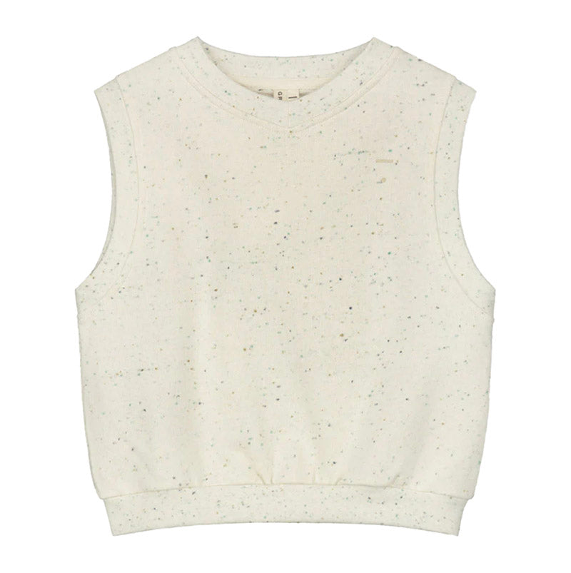 V Neck Cotton Fleece Vest ''Sprinkles'' GOTS