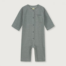 Load image into Gallery viewer, Baby Overall &#39;&#39;Blue Grey Cream&#39;&#39; GOTS Organic Cotton
