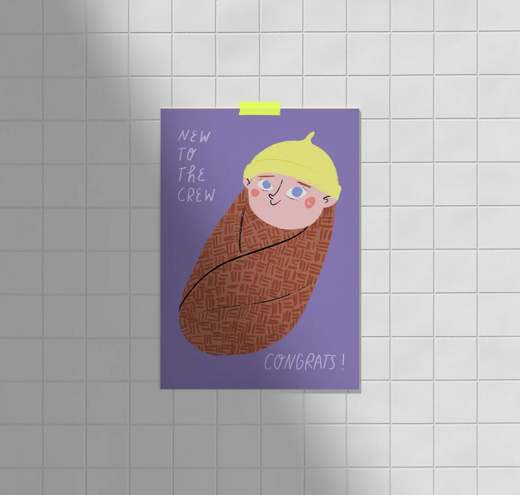 ''New to the Crew'' Blue Eyes Postcard