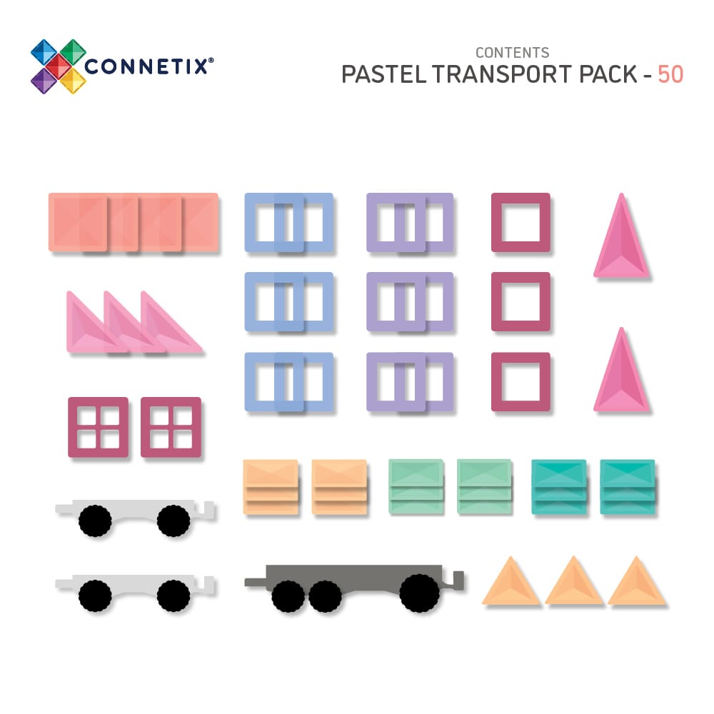 Connetix ''50 Piece Pastel Transport Pack EU''